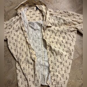 Beige Shirt with bikini girl print